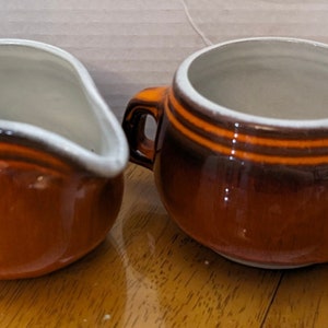 Vintage Poterie Jean Cartier, Sucre & Lait - 3.5'' haut