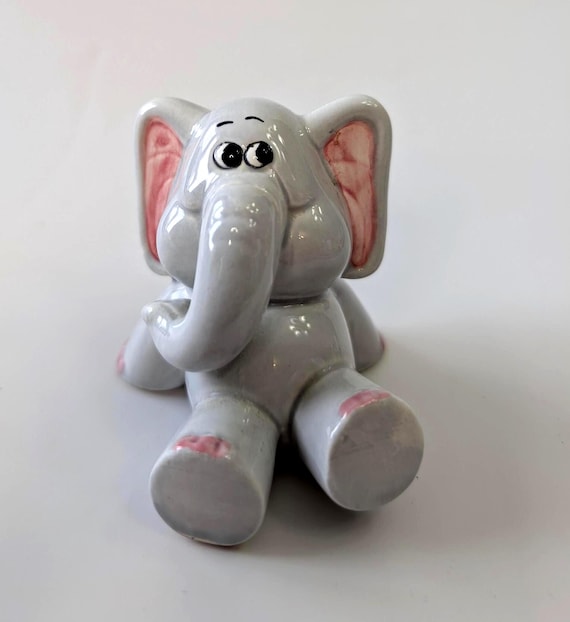 Vintage - Porcelain Elephant Figurine - measures 2.5''tall