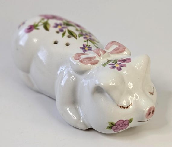 Vintage - Porcelain Pig - AVON - Hand Painted - 5''long