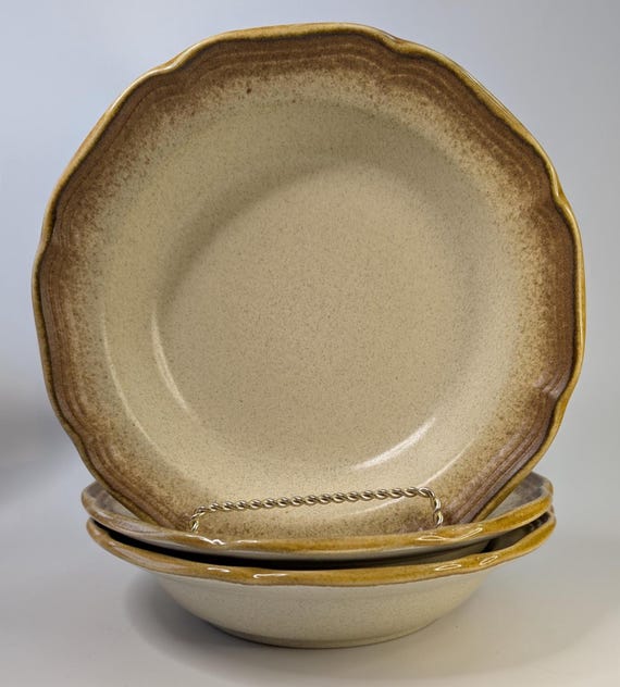 Vintage - Mikasa - Whole Wheat - E8000 - Stoneware - Japan - Lot of 3 Bowls
