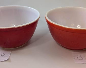 Vintage - Pyrex - Plato/Bol - Rojo - Redondo - EE. UU. - Utensilios para horno - Pieza de repuesto - Se vende por unidad