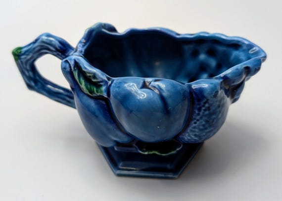 Vintage - Inarco Fruit - Creamer / Creamer - Indigo Blue - Japan - 3" Tall x 6'' long
