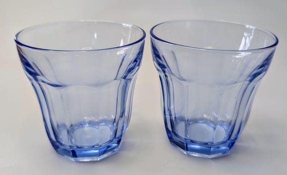 Vintage - lot of 3 Blue drinking Glasses - 3.5''Tall