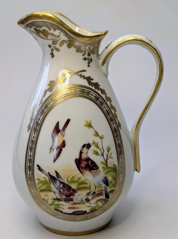 Vintage - Small Collectible Pitcher with Franklin Mint Birds - Porcelain - 5.5''Tall