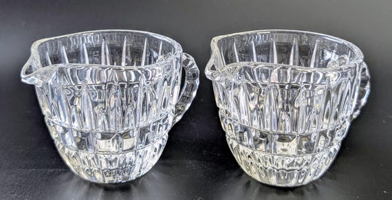 Vintage - Pair of Small Milk Jugs / Cream / Creamer - 3'' High