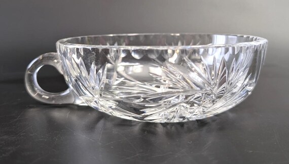 Vintage - Crystal Cup/Bowl with Handle - 5" Diameter