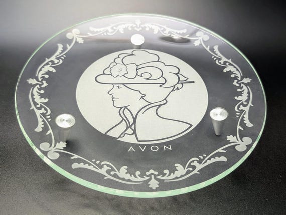 Vintage - Engraved Plate with Lady - by AVON - 8'' Diameter