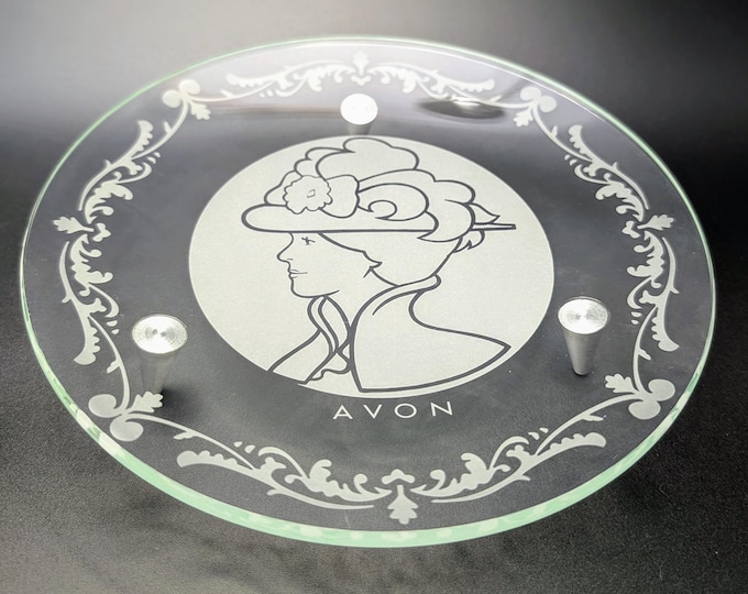 Vintage - Engraved Plate with Lady - by AVON - 8'' Diameter