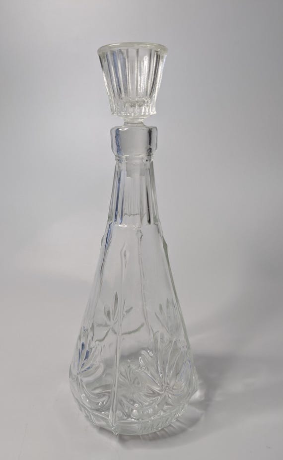 Vintage - Glass Decanter with Stopper - 10''Tall with Stopper