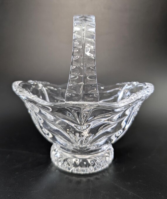 Vintage - Cute Crystal Basket 6" high x 6" long