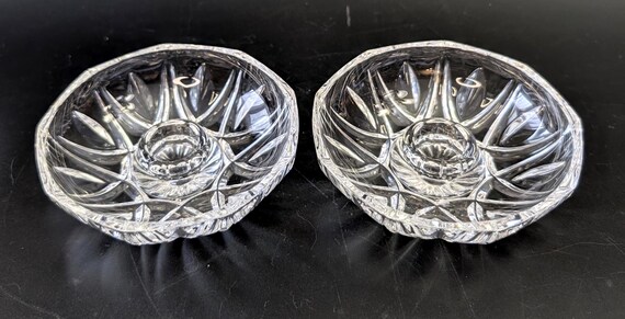Vintage - Pair of Crystal Chandeliers / Candlestick holders - 4''diameter