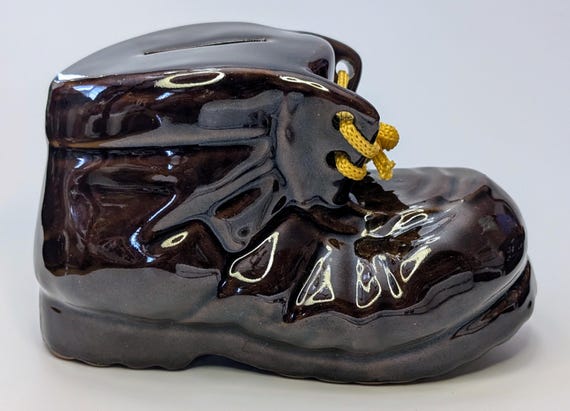 Vintage - Ceramic Boot - Bank - 6''long x6'' tall