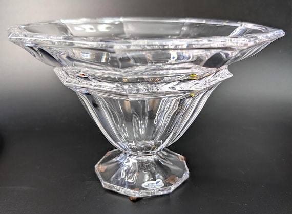 Vintage - Bowl / Pedestal Plate - Crystal Austria - 7'' diameter x 6'' height - with original label