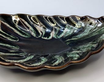 Vintage - Plato para dulces - Cerámica Beauceware - N.° 1166 - 25 cm de largo x 15 cm de alto