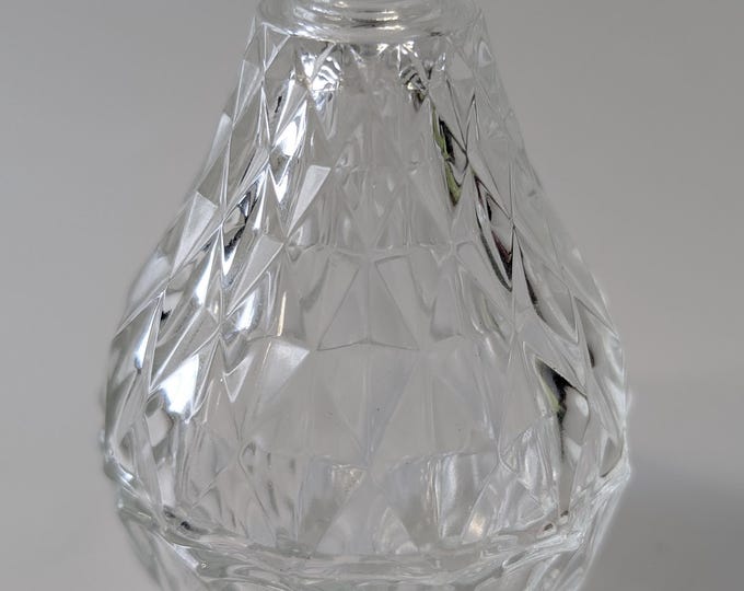 Vintage - Small Pear Shaped Jewelry / Trinket Box - Pressed Glass - Italy - Measures 4'' Tall