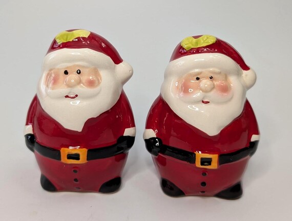 Cute Salt Shaker Set - Christmas Pepper Shakers - Santa Claus - 3.5'' Tall