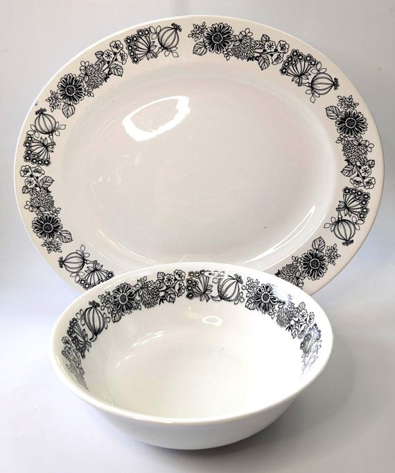 Vintage Grindley Manitou Ironstone - made in England - Tray and Serving Bowl
