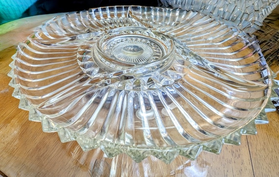Vintage Large Rotating Serving Tray 12'' (30 cm) diameter - kromex marked base - Lazy Suzan