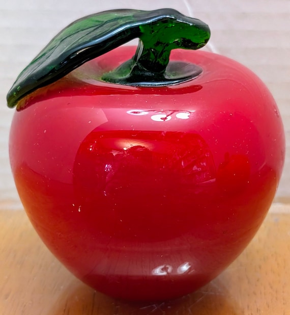 Vintage Blown Glass Fruit: Apple - 3.75''tall