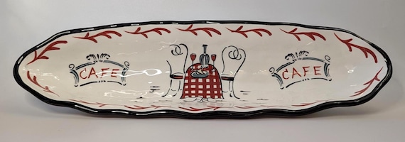 Beautiful Rectangular Serving Dish - Coffee - Baguette - Pamei A. Gladding - 17''long