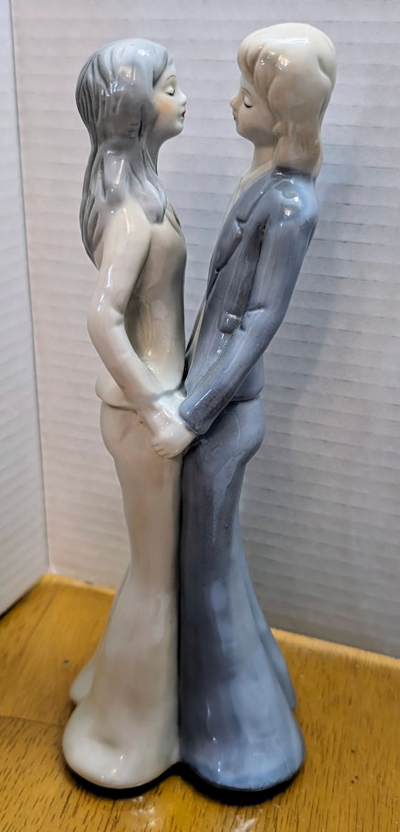 Vintage Porcelain Couple Figurine / Made in Korea 10" Tall