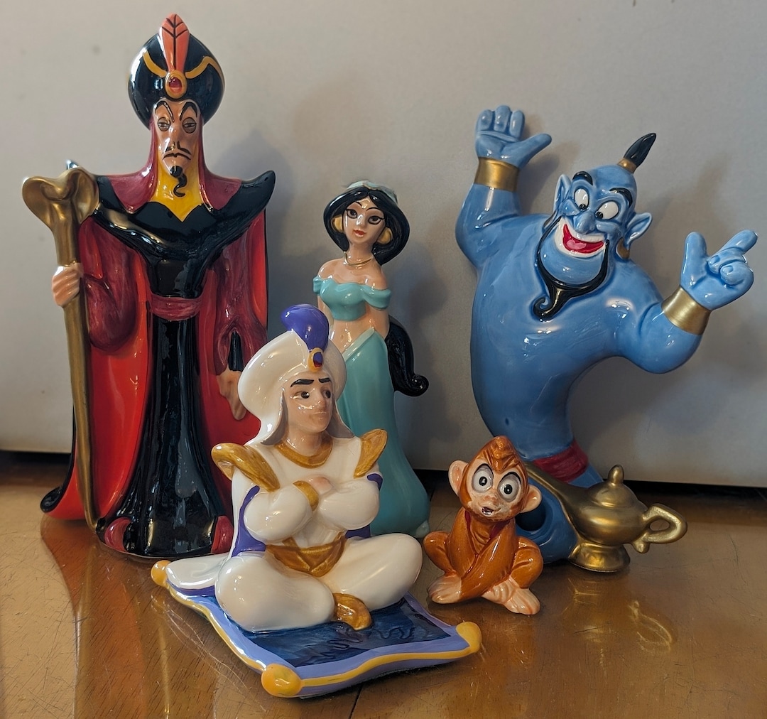 Vintage - Disney - Aladdin, Jasmine, Jafar, Genie and Apu Vintage - Disney - Aladdin, Jasmine, Jafar, Genie and Apu