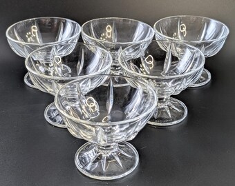 Vintage - Juego de 6 cuencos para postre - Marcado Arc. France - 7,6 cm de alto x 10,2 cm de diámetro