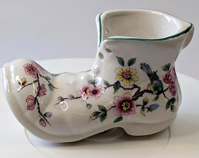 Vintage - Porcelain Shoe / Boot - Old Foley - Staffordshire - England - Measures 5'' long