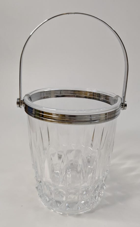 Vintage - Cristal d'Arques - Ice Bucket with Handle - 4'' High