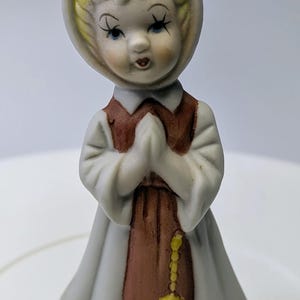 Vintage - Young Religious Girl Figurine / Sister - Porcelain - 4'' Tall