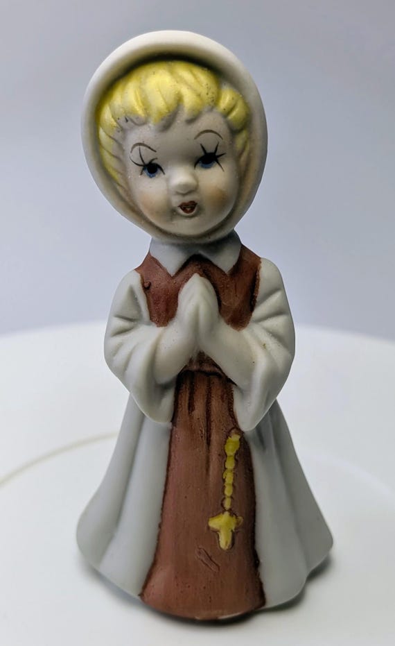 Vintage - Young Religious Girl Figurine / Sister - Porcelain - 4'' Tall