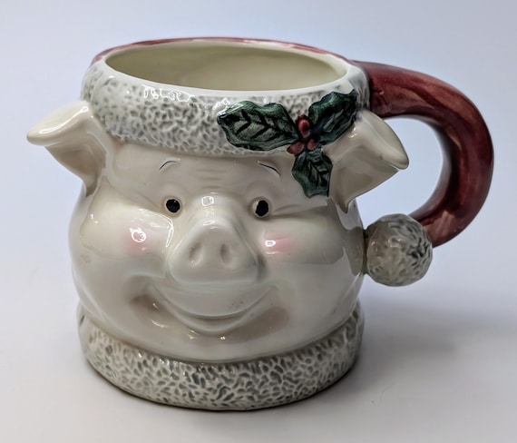 Christmas Mug - Cute Pig - Ceramic - 4''Tall and 4'' Diameter