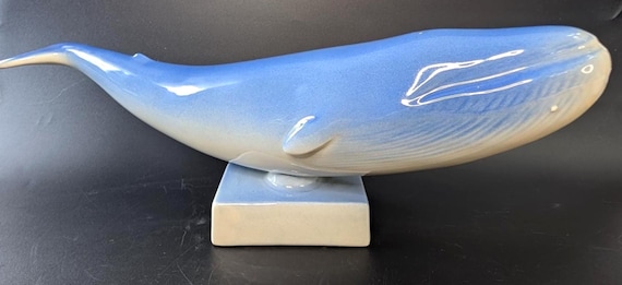 Vintage - Ceramic Whale - marked Ceralac - 14'' long