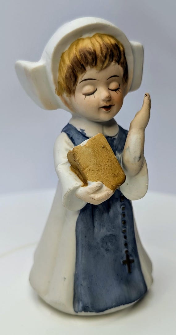 Vintage - Figurine - Little Girl in Sister / Religious - Porcelain - 4.5'' Tall