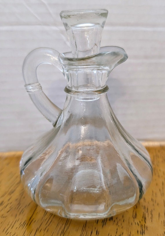 Vintage - Bottle with Spout and Glass Stopper - 6''Tall