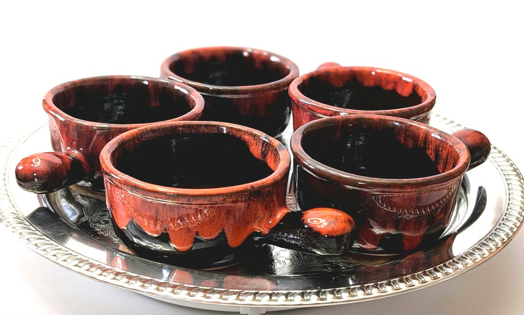 Vintage MCM Soup Dishes Gratin EVANGELINE No 941 Set Bowls