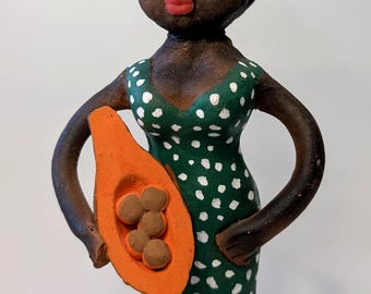 Vintage - Pretty Lady green polka dot dress - handmade - artisanal