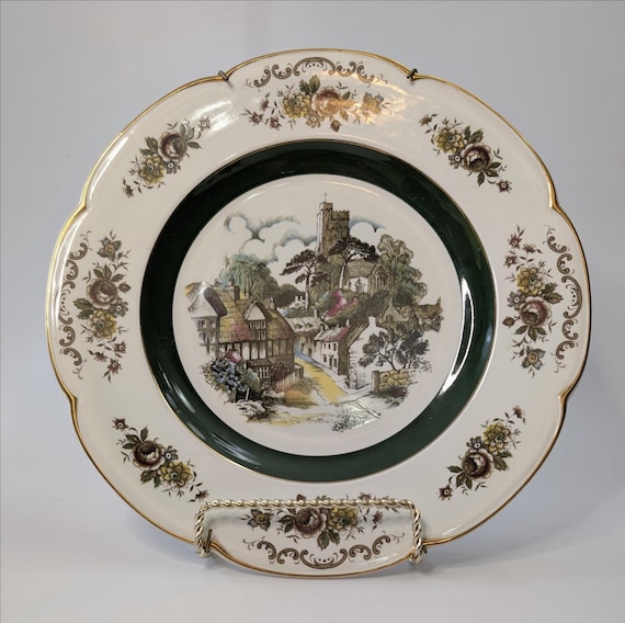 Vintage - Hand Painted Wall Collection Plate - Wood and Sons - 11'' diameter