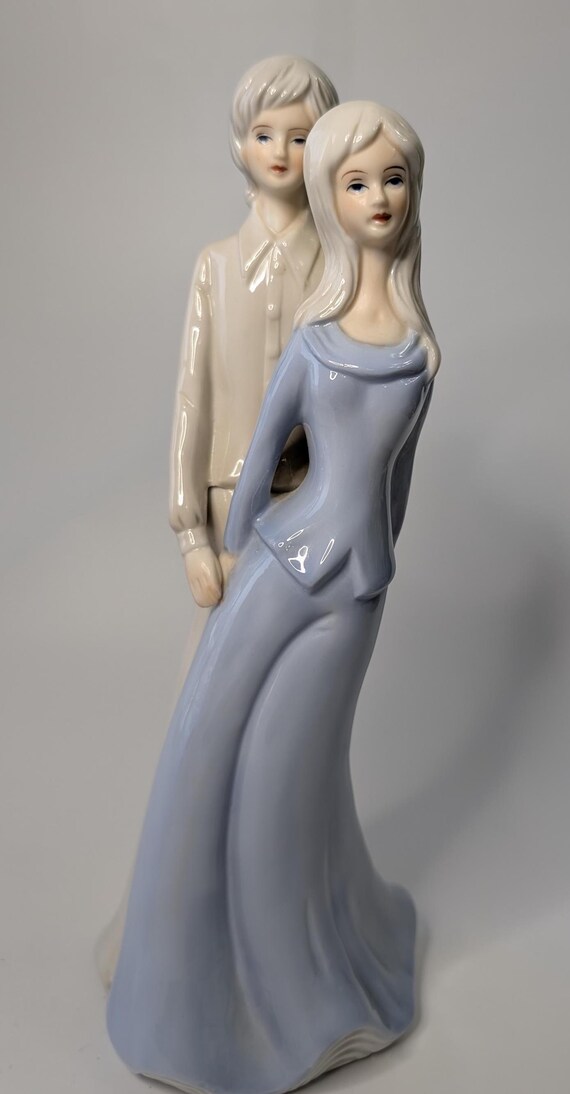 Vintage - Porcelain Couple Figurine - Marked Korea - 10''Tall