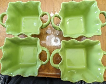 Cute Small Dishes - 5" wide X 2 height, made by Bia - green (4dishes)