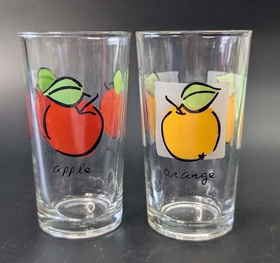 Vintage - Pair of Glasses - Apple & Orange - 5.5'' tall