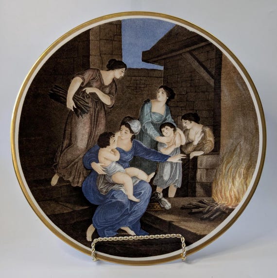 Vintage - Decorative Plate with Antique Scene - marked Western Germany / Cassidy - Bavaria - measures 11.5'' diameter.