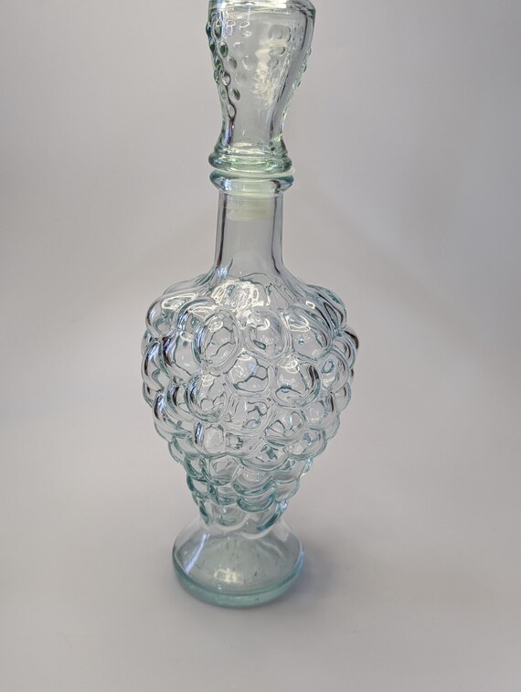 Vintage Decanter/ Bottle Marked Mod Dep Underneath - Pattern Grapes Measures 10" Tall