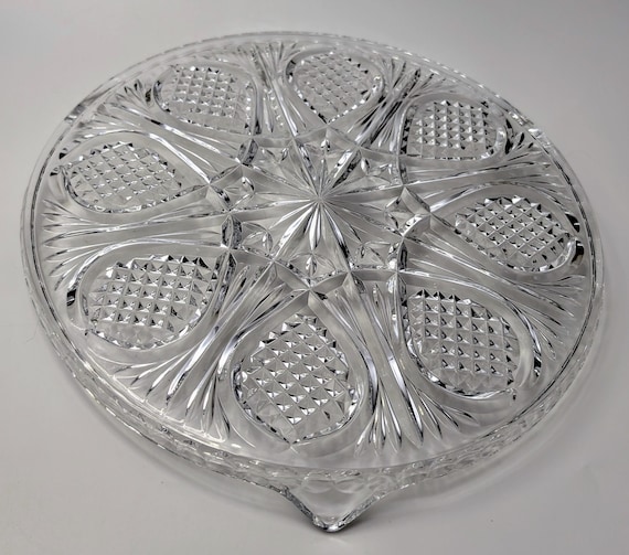 Vintage - Crystal Plate / Serving Tray / Presentation -13'' diameter
