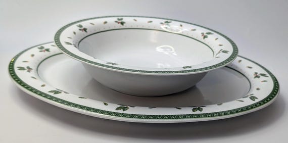 Vintage - Royal Heritage - Porcelain - Plate / Serving Tray / Presentation - Bowl=10''diameter x 2.5'' high / tray=15'' x 11''