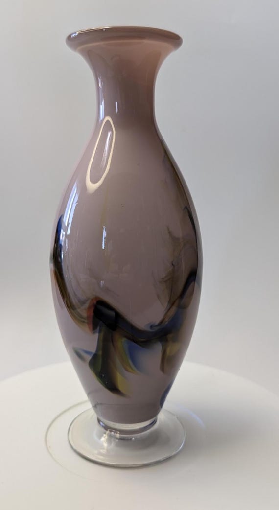 Vintage - Glass Vase / Jar - Pink - Measures 9.5'' Tall