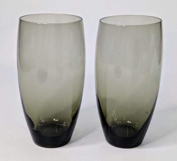 Vintage - MCM - Pair of 2 Smoked Glasses - 5.25'' Tall