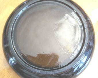 Vintage - Vide poche / Cendrier de remplacement en verre brun - 15cm(6'')largeur