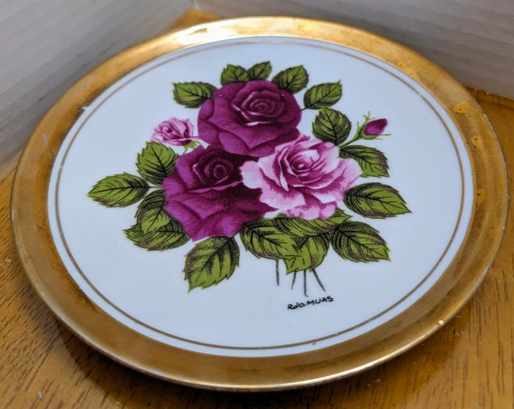 Vintage - Hand Painted Decorative Plate Marked "RPO Mijos" - 7" Diameter