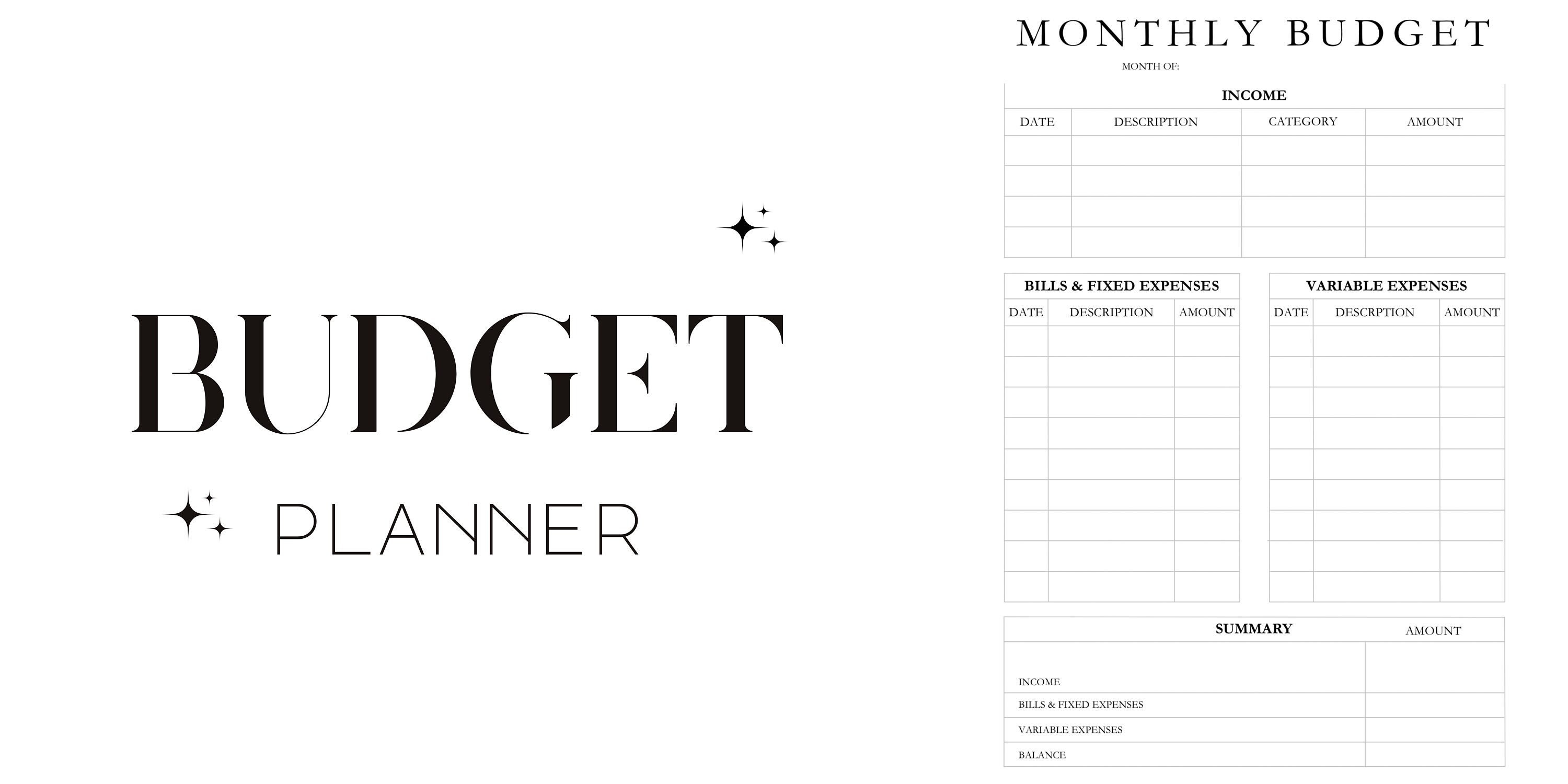 Monthly Budget Planner Etsy